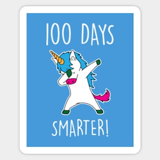 100 Days Smarter 100th Day of School Dabbing Unıcorn Sticker